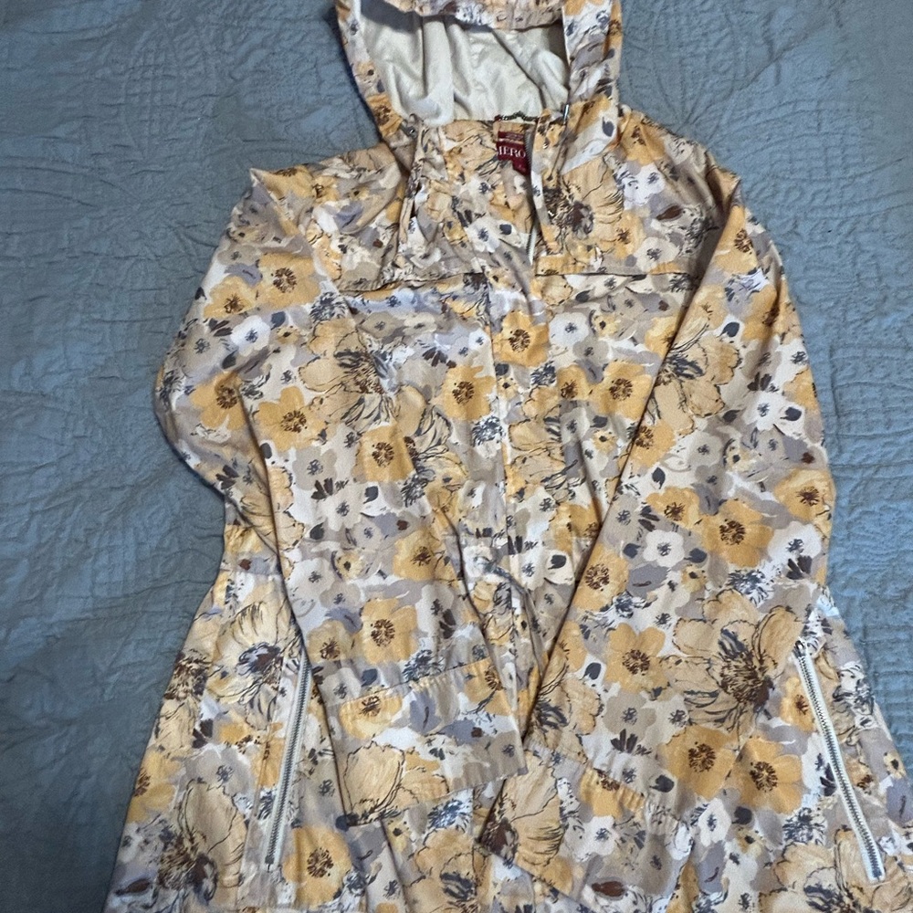 Merona Yellow and Gray Floral Jacket